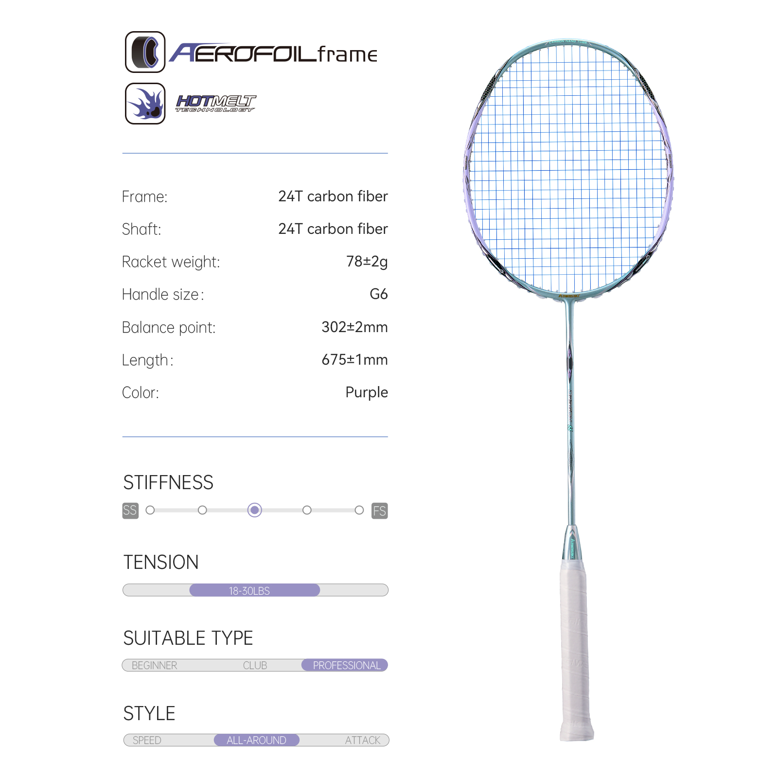 Raquette de badminton Kawasaki - Badminton Bwf avis et prix