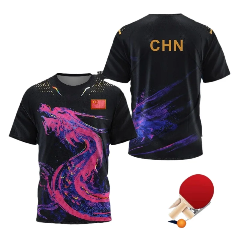 T-shirt graphique Dragon de Ch - Badminton Vector avis et prix